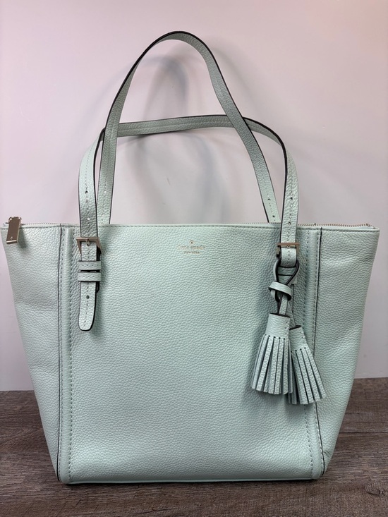 Kate Spade New York Orchard Street Maya Leather Tote Bag Mint Green Tassel